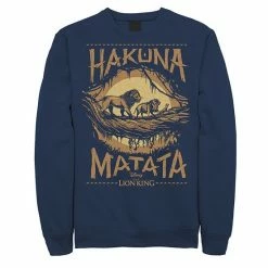 Men's Disney The Lion King Live Action Hakuna Matata Sunset Sweatshirt Charcoal Heather -Disney Sales Store unnamed file 2441
