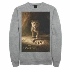 Men's Disney The Lion King Simba Paw Live Action Movie Sweatshirt Charcoal Heather