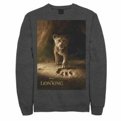 Men's Disney The Lion King Simba Paw Live Action Movie Sweatshirt Charcoal Heather -Disney Sales Store unnamed file 2454