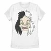 Juniors' Disney 101 Dalmatians Cruella De Vil Big Face Graphic Tee Red -Disney Sales Store unnamed file 2470