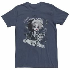 Big & Tall Disney Cruella Artsy Collage Tee Charcoal Heather -Disney Sales Store unnamed file 2476