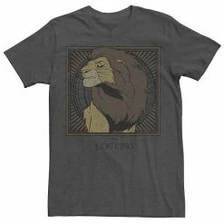 Men's Disney The Lion King Geometric Simba Tee Charcoal Heather -Disney Sales Store unnamed file 2486