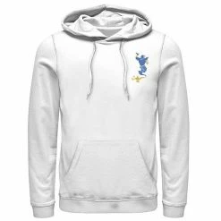 Men's Disney Aladdin Live Action Genie's Lamp Pocket Logo Hoodie White