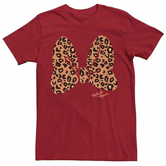 Men's Disney Minnie Mouse Leopard Print Bow Tee Cardinal Men's Disney Minnie Mouse Leopard Print Bow Tee Cardinal -Disney Sales Store unnamed file 251