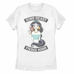 Juniors' Disney's Aladdin Jasmine "Kind Heart Fierce Mind" Graphic Tee White -Disney Sales Store unnamed file 2549