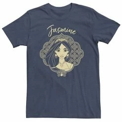 Big & Tall Disney Aladdin Live Action Jasmine Framed Portrait Tee Navy Heather -Disney Sales Store unnamed file 2558