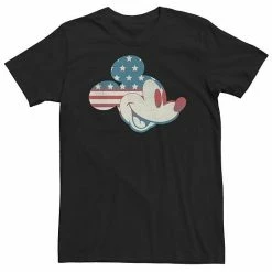 Big & Tall Disney Mickey & Friends Mickey American Flag Fill Tee Navy Heather