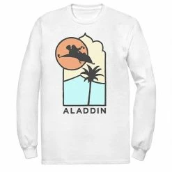 Disney's Aladdin Men's Pop Art Long Sleeve Graphic Tee White -Disney Sales Store unnamed file 2567