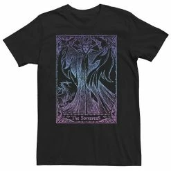Big & Tall Disney Sleeping Beauty Maleficent Tarot Poster Tee Navy Heather