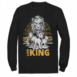 Disney's The Lion King Men's Scar, Simba & Nala Long Sleeve Graphic Tee White