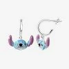 Disney's Lilo & Stitch Sterling Silver Enameled Stitch Huggie Drop Earrings -Disney Sales Store unnamed file 262