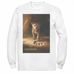Disney's The Lion King Men's Young Simba Long Sleeve Graphic Tee White -Disney Sales Store unnamed file 2678