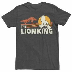 Disney's The Lion King Men's Savannah Sunrise Graphic Tee Charcoal Heather