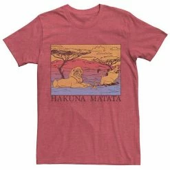 Men's Disney's The Lion King Hakuna Matata Gradient Tee Red Heather -Disney Sales Store unnamed file 2743