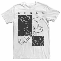 Men's Disney Dumbo Contrast Black And White Line Art Poster Tee -Disney Sales Store unnamed file 2759