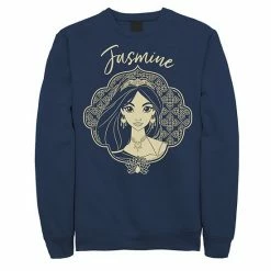 Disney's Aladdin Men's Live Action Jasmine Framed Portrait Graphic Fleece Pullover Navy -Disney Sales Store unnamed file 2768