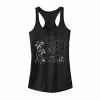 Juniors' Disney's Lilo & Stitch Stitch Surf Line Art Group Shot Graphic Tank Black Heather