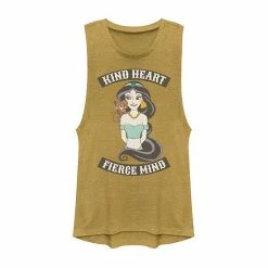 Juniors' Disney's Aladdin Jasmine "Kind Heart Fierce Mind" Graphic Muscle Tank Gold Heather -Disney Sales Store unnamed file 2802