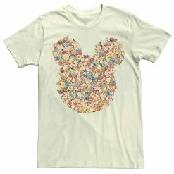 Men's Disney Mickey And Friends Mickey Mouse Floral Fill Tee Natural