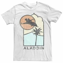 Men's Disney's Aladdin Live Action Carpet Ride Line Art Logo Tee White -Disney Sales Store unnamed file 2843