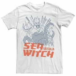 Men's Disney Villains Ursula Sea Witch Outline Tee White