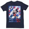 Disney Men's Mickey Classic Mickey Football Star Soccer Tee Light Blue