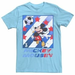 Disney Men's Mickey Classic Mickey Football Star Soccer Tee Light Blue -Disney Sales Store unnamed file 2861