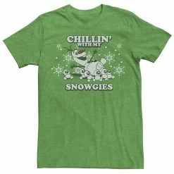 Men's Disney Frozen Olaf Chillin' With My Snowgies Portrait Tee Kelly -Disney Sales Store unnamed file 2873