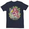 Men's Disney The Little Mermaid Ariel & Flounder Floral Frame Tee Royal -Disney Sales Store unnamed file 2874