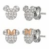 Disney's Mickey & Minnie Mouse Sterling Silver Cubic Zirconia Earring Set -Disney Sales Store unnamed file 288