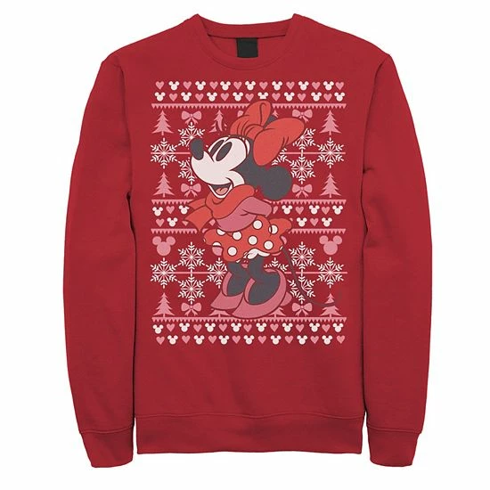 Men's Disney Minnie Mouse Christmas Sweater Style Sweatshirt 3 Men's Disney Minnie Mouse Christmas Sweater Style Sweatshirt