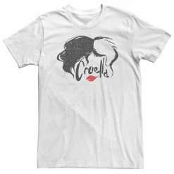 Big & Tall Disney Cruella Hair & Lips Logo Tee White -Disney Sales Store unnamed file 2903