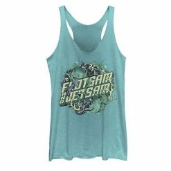 Juniors Disney Little Mermaid Flotsam & Jetsam Seaweed Portrait Logo Tank Tahiti Blue