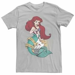Men's Disney's The Little Mermaid Tattoo Style Quote Tee Charcoal Heather -Disney Sales Store unnamed file 2970