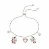 Disney's Mickey Mouse & Minnie Mouse Crystal Christmas Charm Adjustable Bracelet -Disney Sales Store unnamed file 304