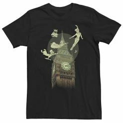 Big & Tall Disney Peter Pan The Darlings Flying By Clock Tower Tee