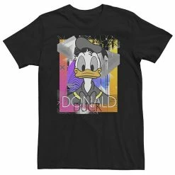 Big & Tall Disney Donald Duck Face Portrait Abstract Background Tee