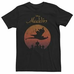 Big & Tall Disney Aladdin & Jasmine Silouhette Over Agrabah Vintage Tee