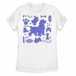 Juniors' Disney Lady And The Tramp Silhouette Icons Graphic Tee