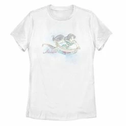 Juniors' Disney Aladdin Jasmine Magic Ride Watercolor Tee