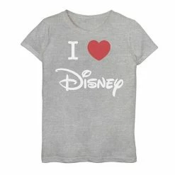 Disney Girls 7-16 I Love Disney Heart Logo Graphic Tee Green Apple