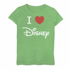 Disney Girls 7-16 I Love Disney Heart Logo Graphic Tee Green Apple -Disney Sales Store unnamed file 3323