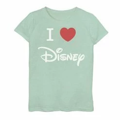 Disney Girls 7-16 I Love Disney Heart Logo Graphic Tee Green Apple -Disney Sales Store unnamed file 3325