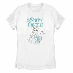 Junior's Disney's Frozen Elsa Hashtag Snow Queen Crew Tee