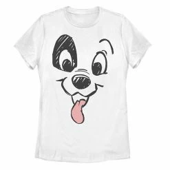 Juniors' Disney 101 Dalmatians Patch Puppy Tongue Out Face Graphic Tee