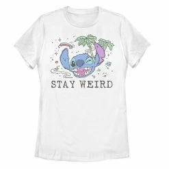 Juniors' Disney's Lilo & Stitch Trippy Stitch Big Face Graphic Tee