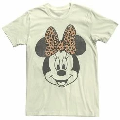 Men's Disney Minnie Mouse Leapord Print Bow Portrait Tee White