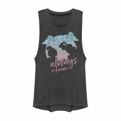 Juniors' Disney's Aladdin "Always & Forever" Graphic Muscle Tank Charcoal