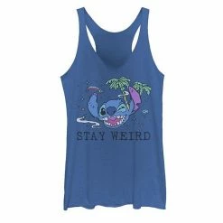 Juniors' Disney's Lilo & Stitch Trippy Stitch Big Face Graphic Tank Royal Heather -Disney Sales Store unnamed file 3472