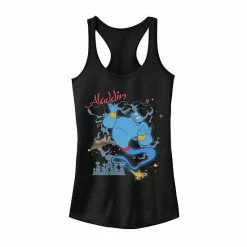 Juniors' Disney's Aladdin Genie Graphic Tank Black
